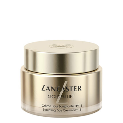 Κρέμα ημέρας προσώπου Lancaster Golden Lift Sculpting Day Cream SPF15. Ανορθώνει την όψη της ενώ παράλληλα την προστατεύει από τη φωτογήρανση.